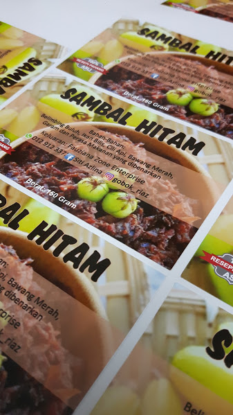 Custom Sticker Label Produk Makanan - Sambal Hitam Pahang - Belimbing Buluh