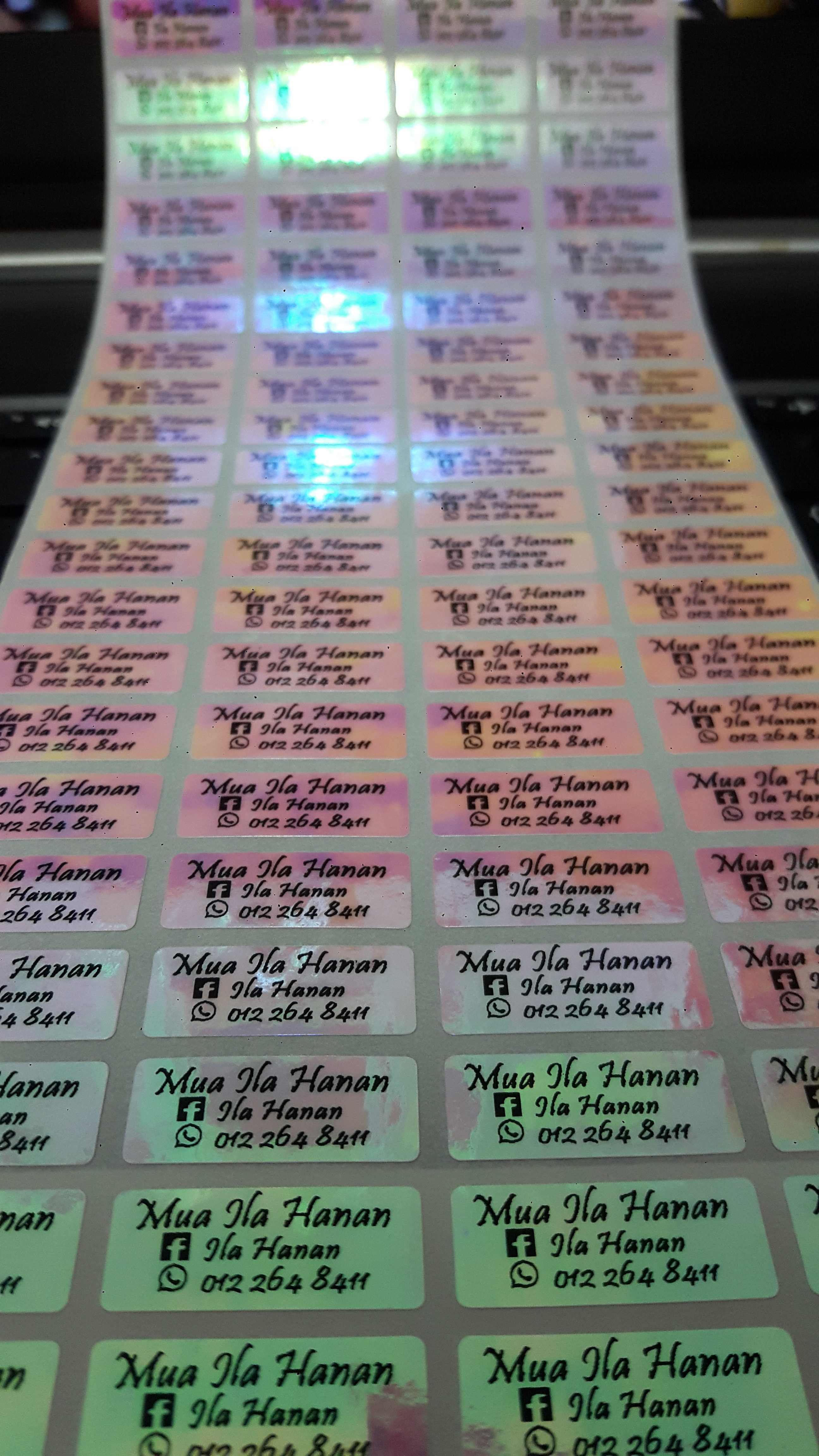 Sticker Nama/ Standard. Saiz S. Rainbow. Harga 1 set - 100 keping.